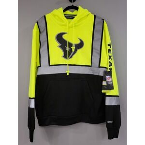 NEW HOUSTON TEXANS Mens NFL High-Visibility Safety REFLECTIVE Sweatshirt Hoodie